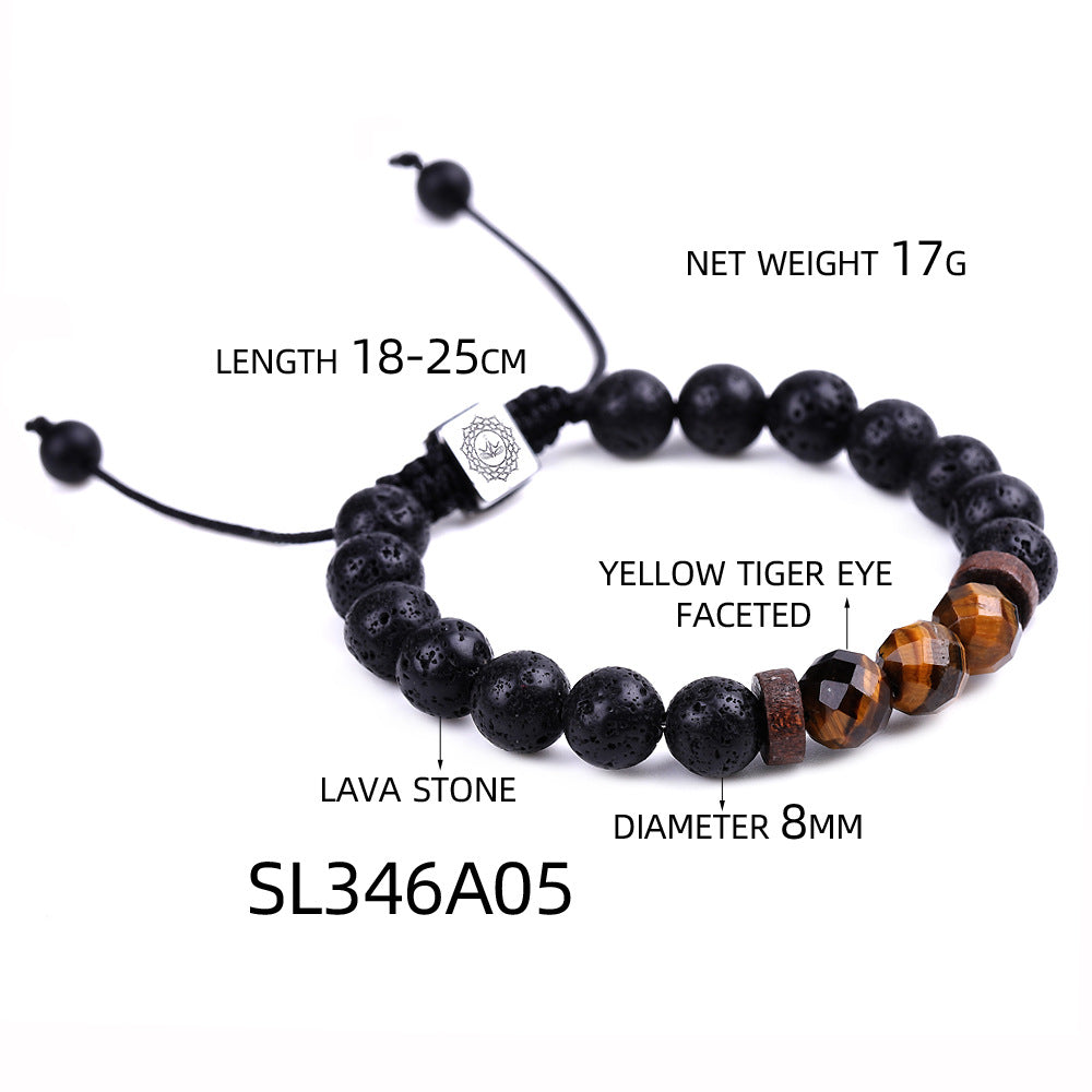 Aule Faceted Beads Lava Stone Bracelets