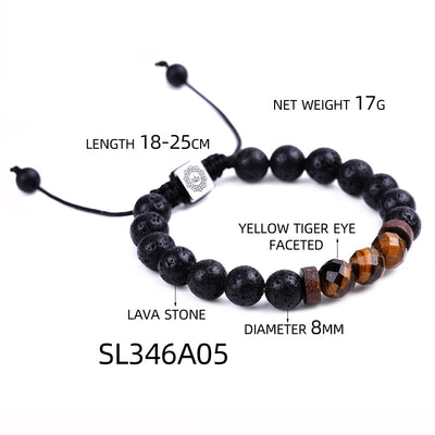 Aule Faceted Beads Lava Stone Bracelets