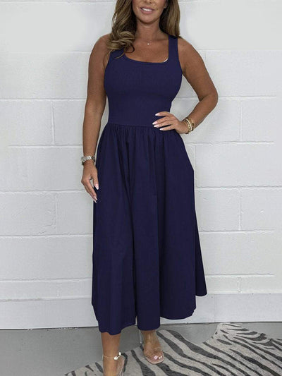 Cinched Waist Tank Maxi Dress