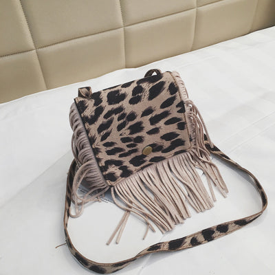 Tassel Leopard Kids Shoulder Bag