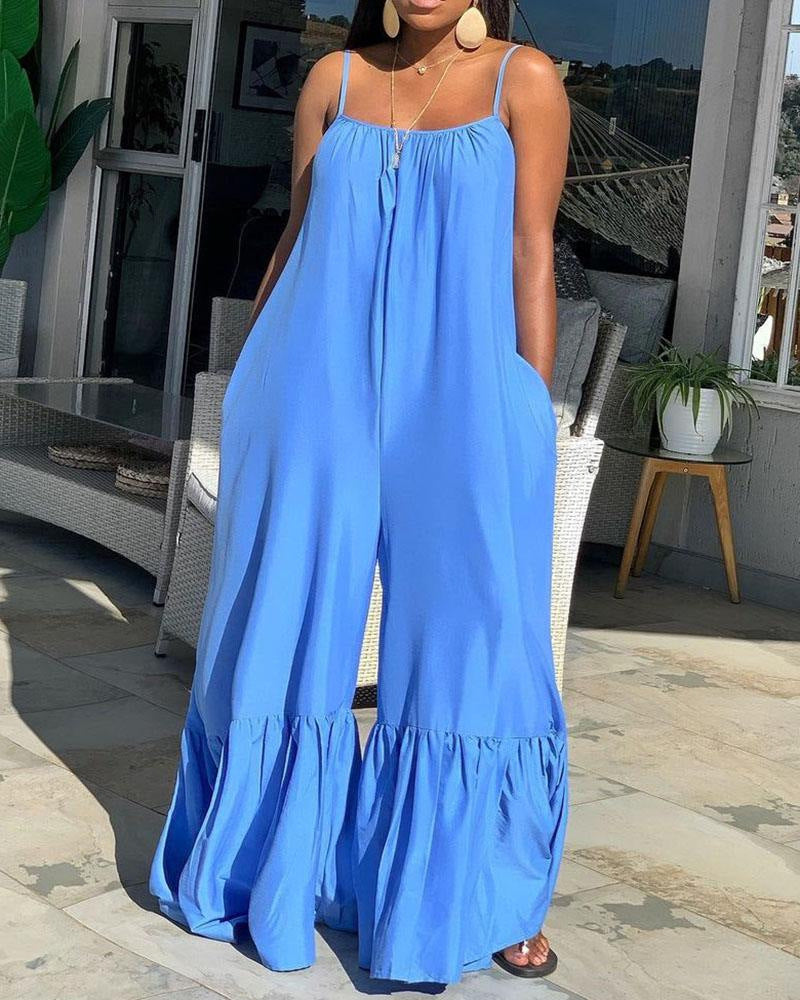 Spaghetti Strap Maxi Length Jumpsuits