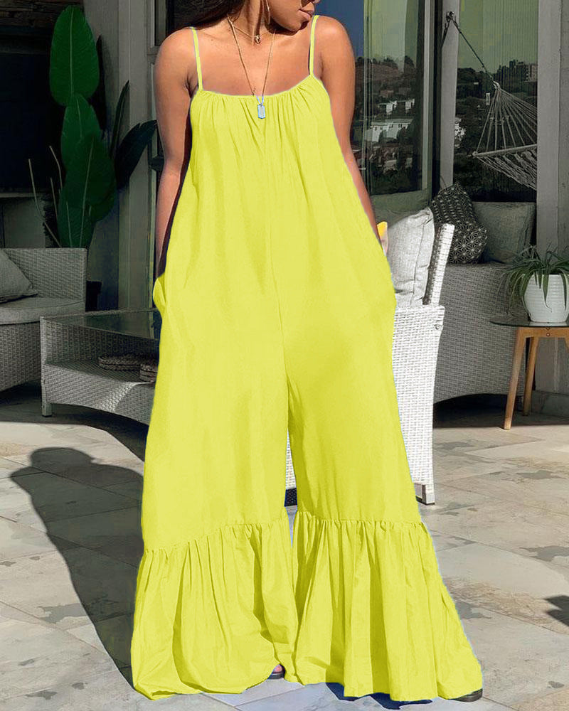 Spaghetti Strap Maxi Length Jumpsuits