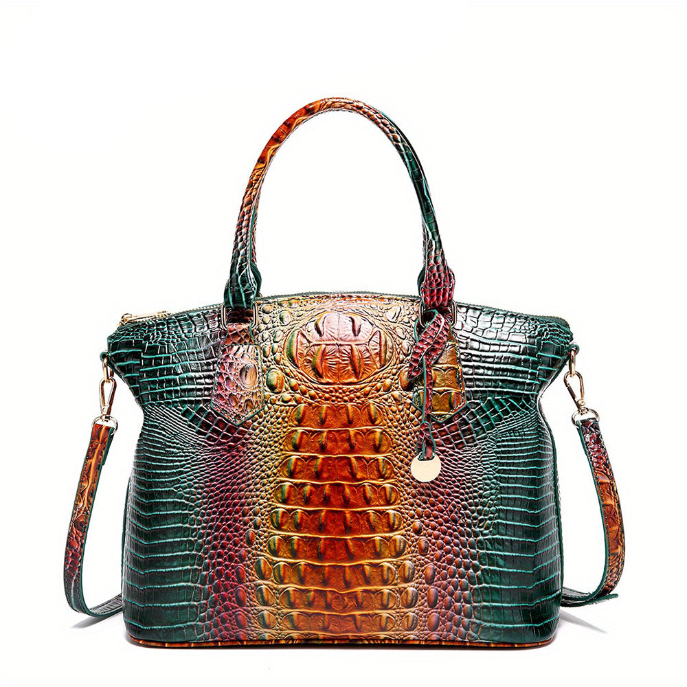 Ombre Crocodile Pattern Handbag