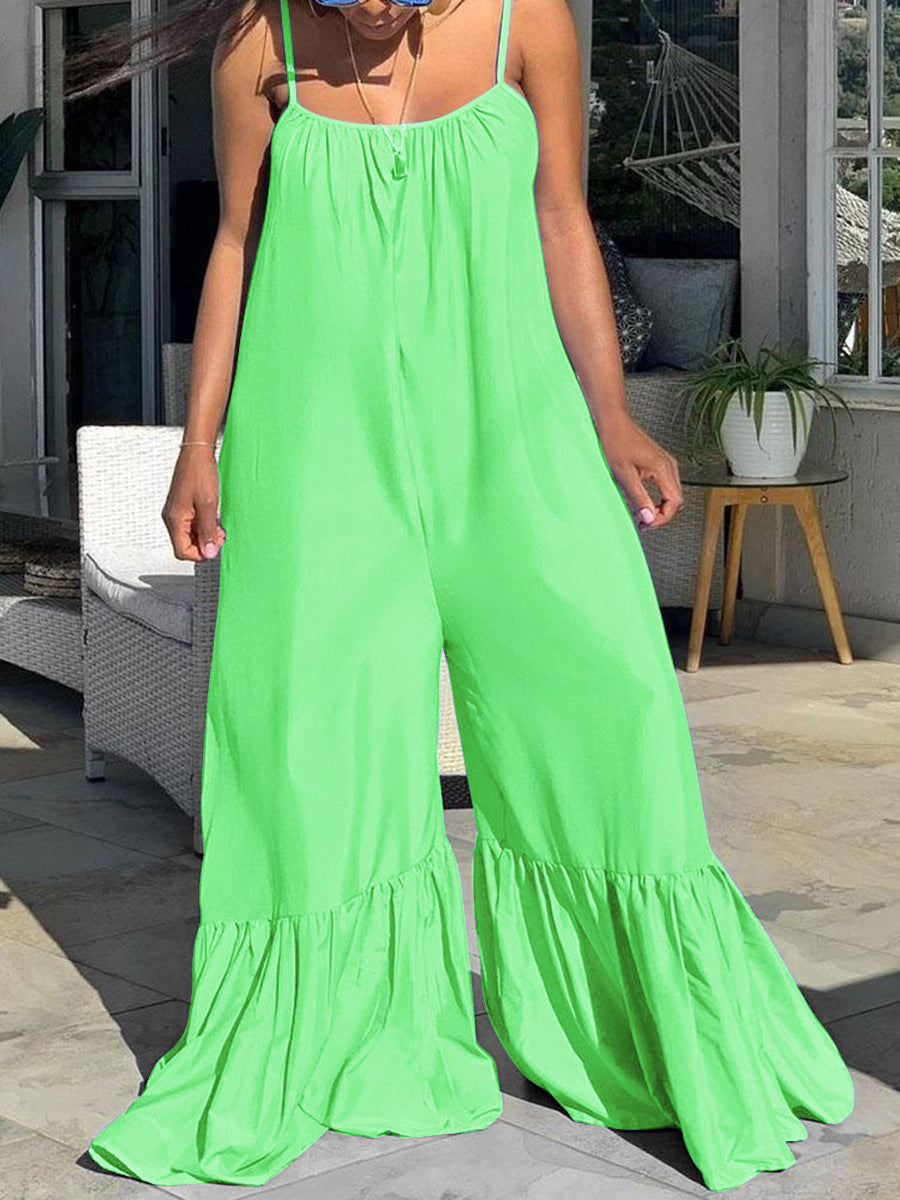 Spaghetti Strap Maxi Length Jumpsuits