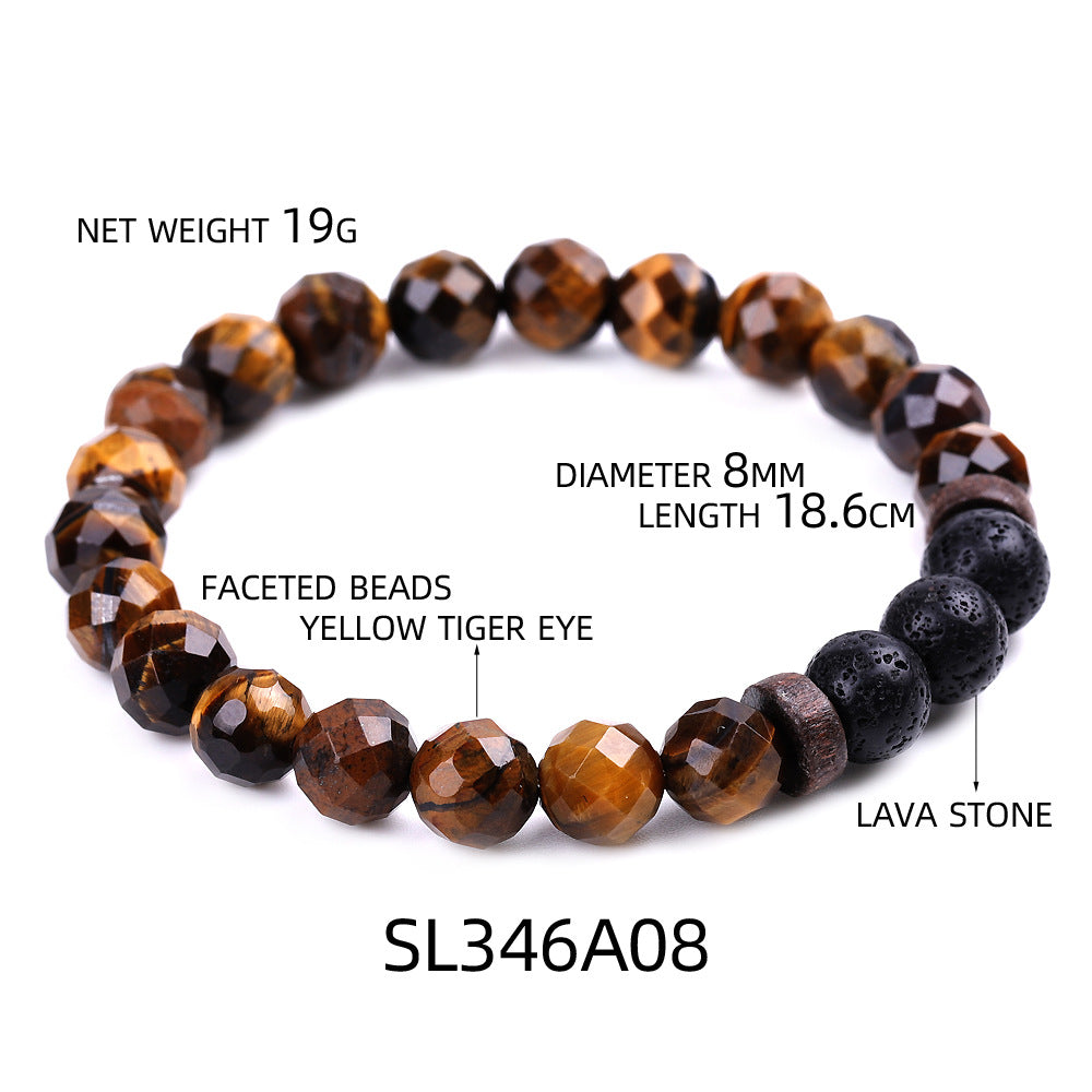 Aule Faceted Beads Lava Stone Bracelets