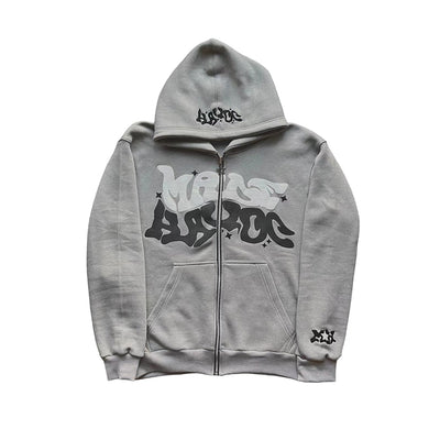 Aule Zip Up Letters Hoodie