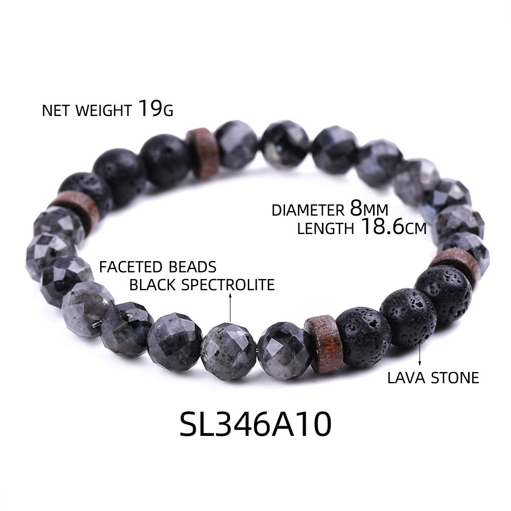 Aule Faceted Beads Lava Stone Bracelets