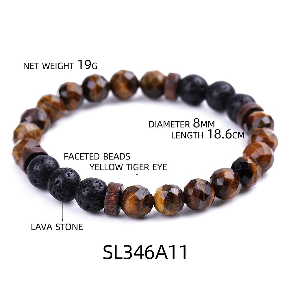 Aule Faceted Beads Lava Stone Bracelets