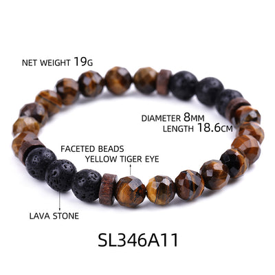 Aule Faceted Beads Lava Stone Bracelets