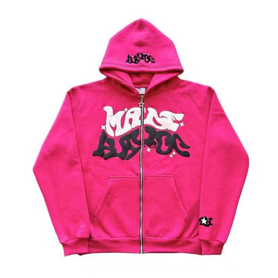 Aule Zip Up Letters Hoodie