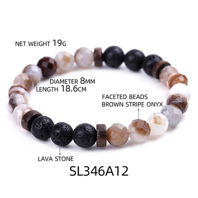 Aule Faceted Beads Lava Stone Bracelets