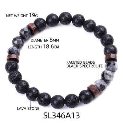 Aule Facettierte Perlen Lavastein Armbänder