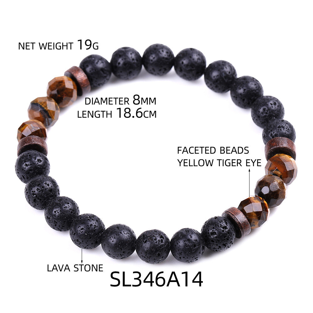 Aule Faceted Beads Lava Stone Bracelets