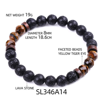 Aule Faceted Beads Lava Stone Bracelets