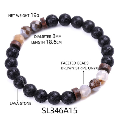 Aule Faceted Beads Lava Stone Bracelets