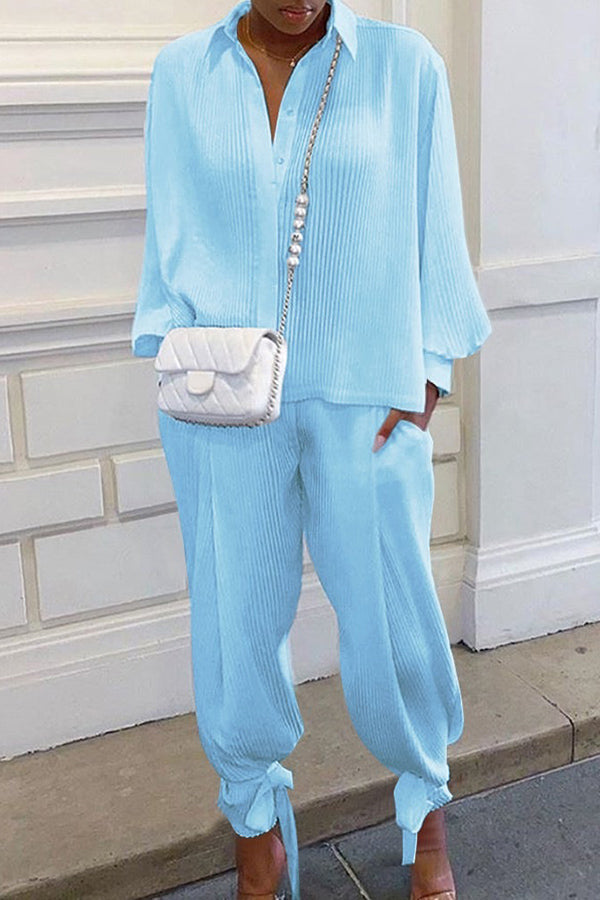 2Pcs Cozy Ribbed Loungewear Set