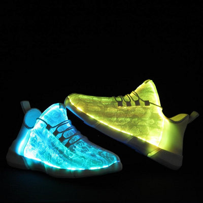 Chaussures lumineuses à fibre optique