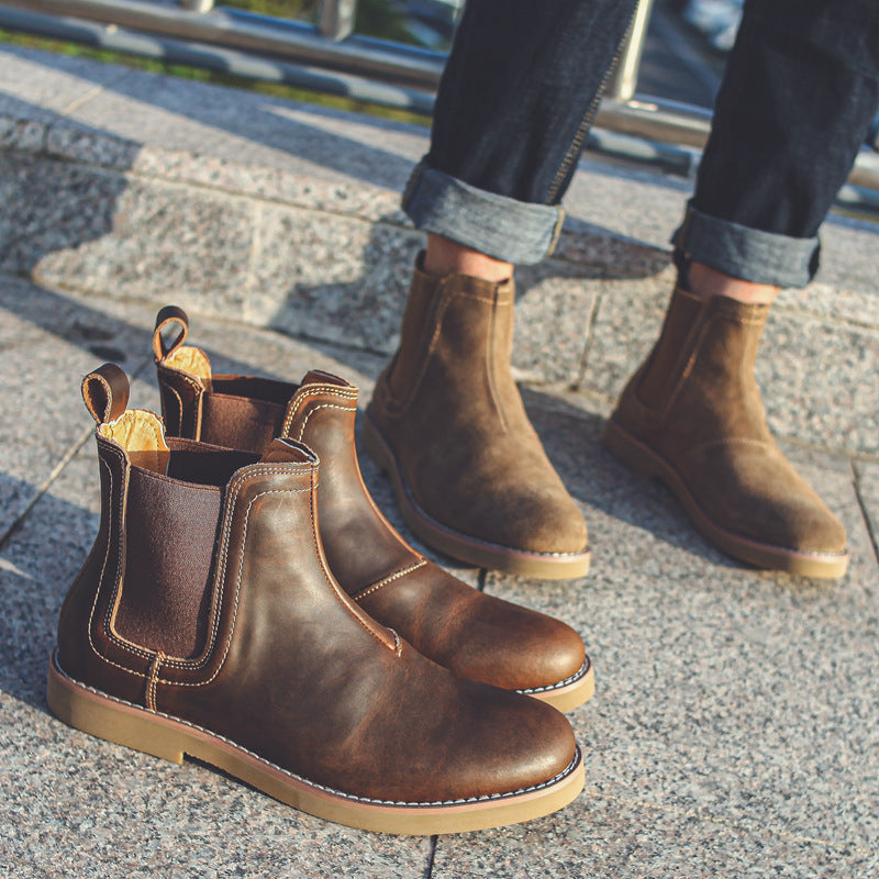 Aule Leather Flats Ankle Boots