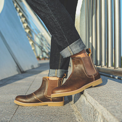 Bottines plates en cuir Aule