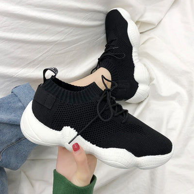 Easy Lace-up Knit Women's Sneakers