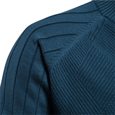 Diamond Pattern Zipper Sweater