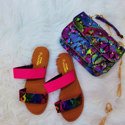 Snake Print Bag & Sandals