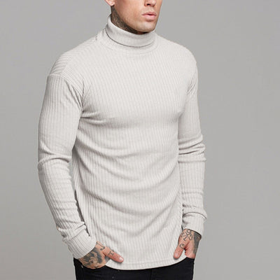 Knit Muscle Fit Turtle-neck Tee