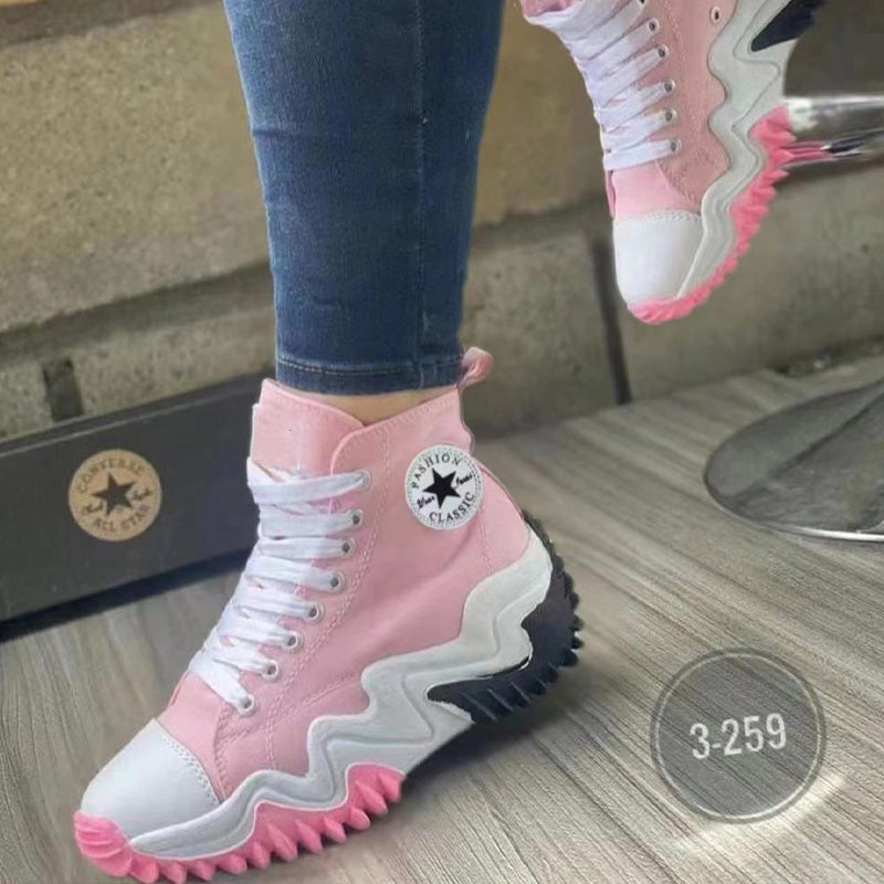 Lace-up Color Sole Sneakers