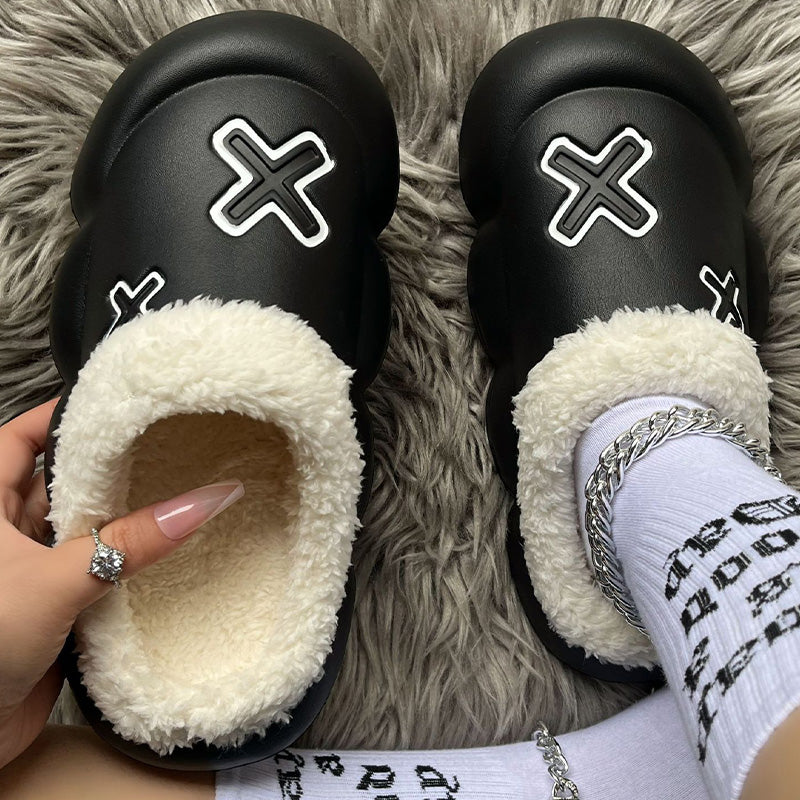 Warm Cross Pattern Clogs