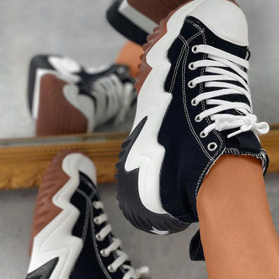 Lace-up Color Sole Sneakers