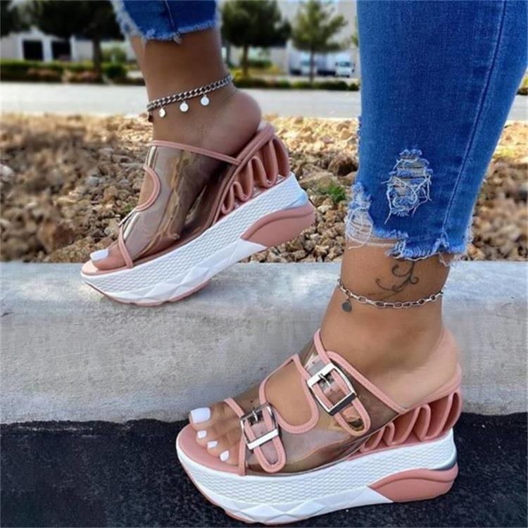 Fluorescent Platform Sandals