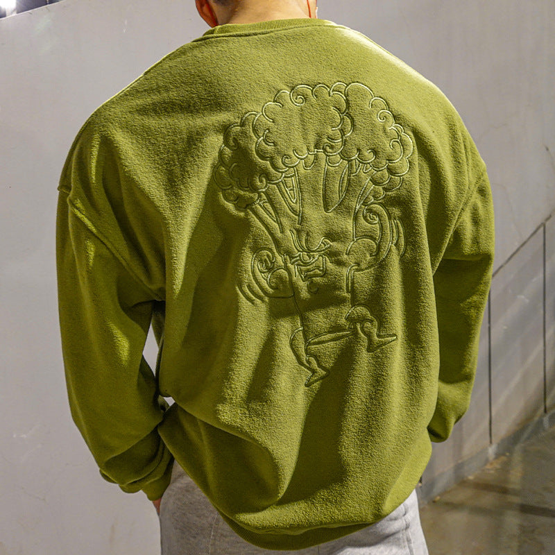 Camiseta de forro polar con brócoli enojado
