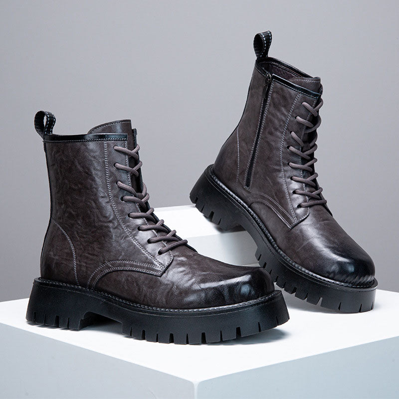Aule High-top Leather Ankle Boots