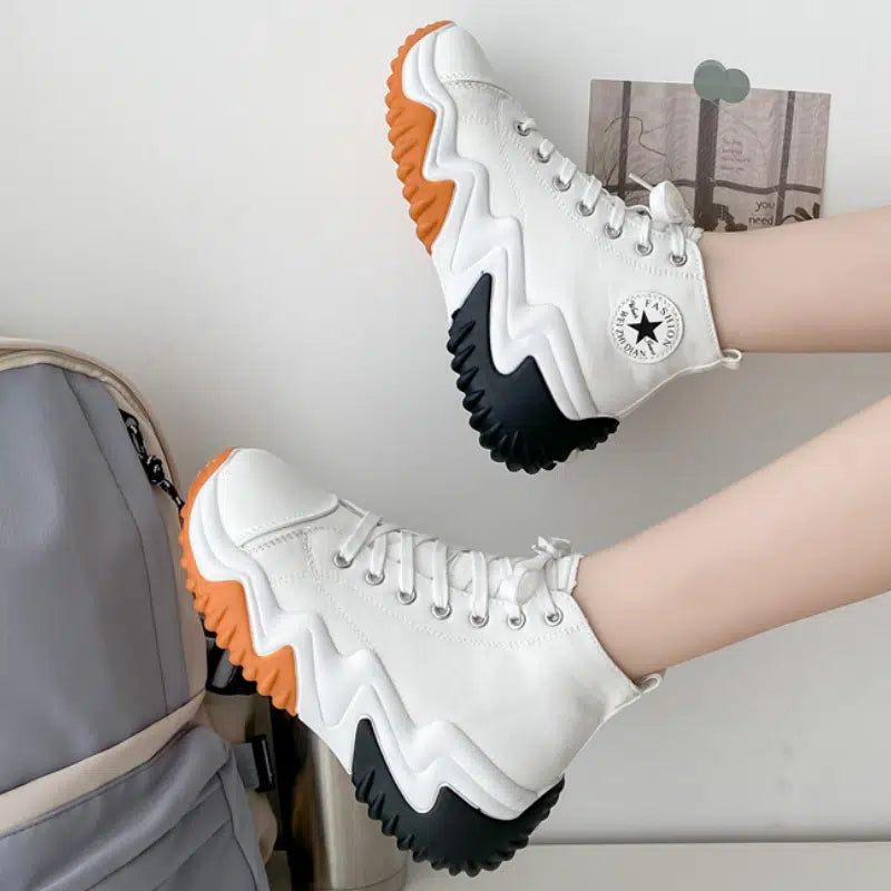 Lace-up Color Sole Sneakers